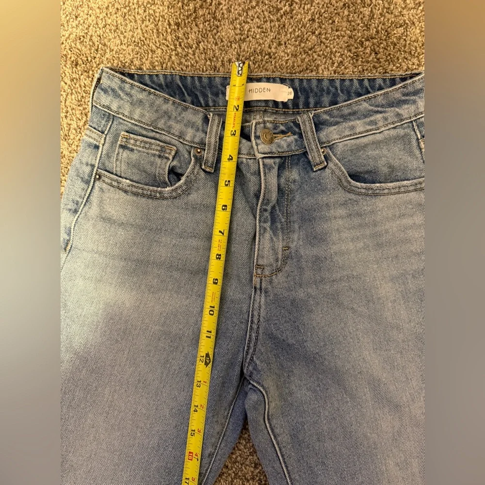Hidden Lace Up Denim Straight Leg Jeans Size 26 - Picture 15 of 16
